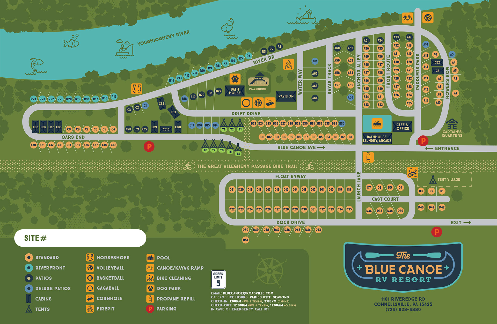 Blue Canoe Campground Map