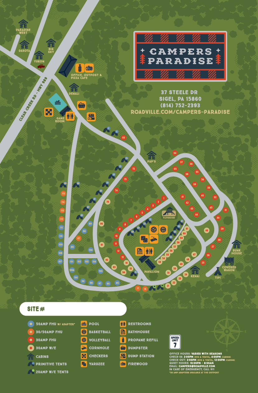 Campers Paradise Map