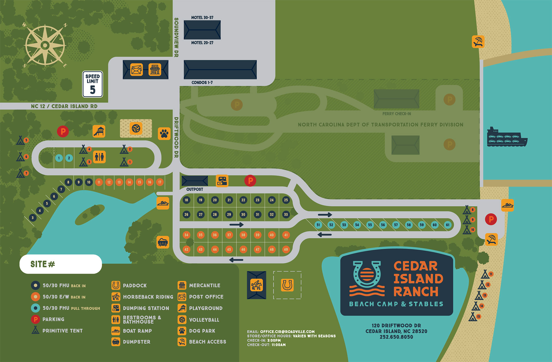 Cedar Island Ranch Map