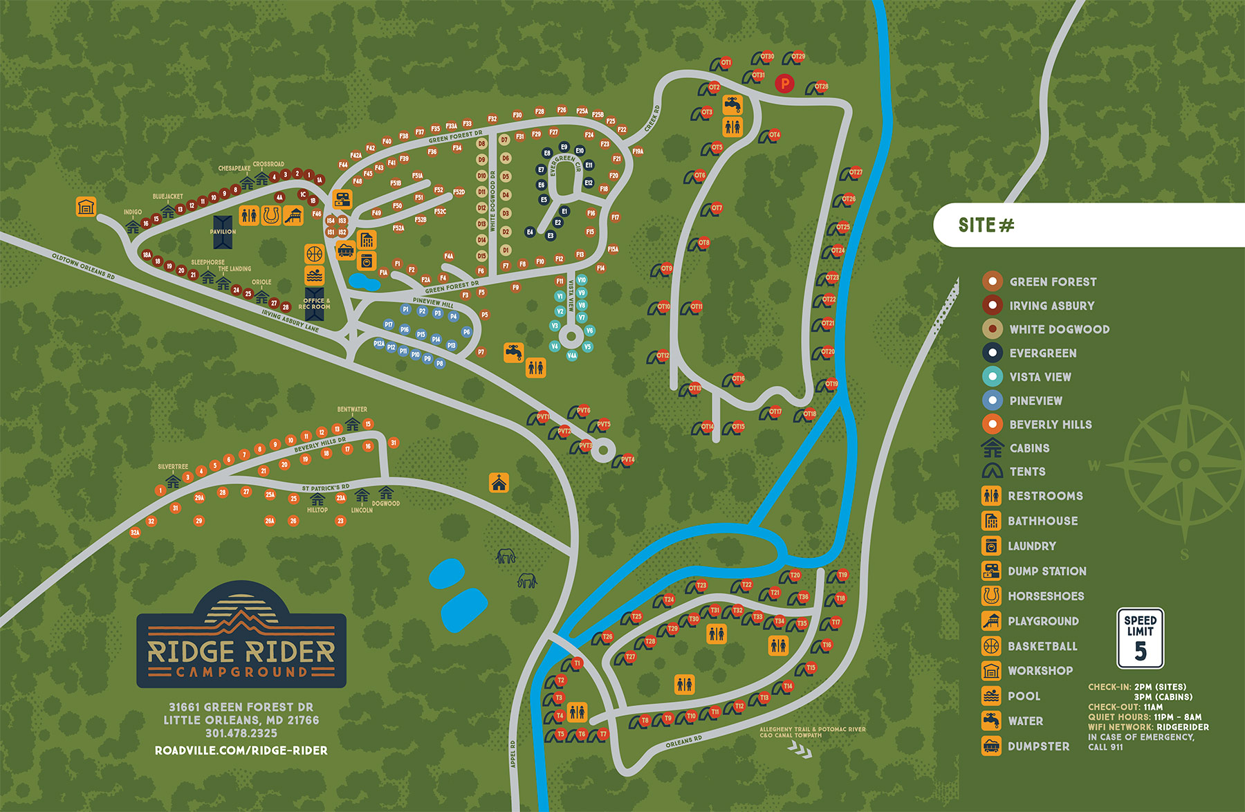 Ridge Rider Campground Map