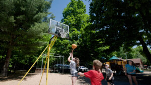 Basketball courts at Timberline Campground